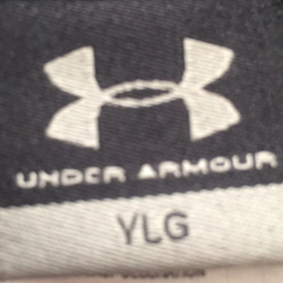UNDER ARMOUR Youth Large Black Gray Pattern Preppy Embroidered Logo Shorts - Picture 4 of 7